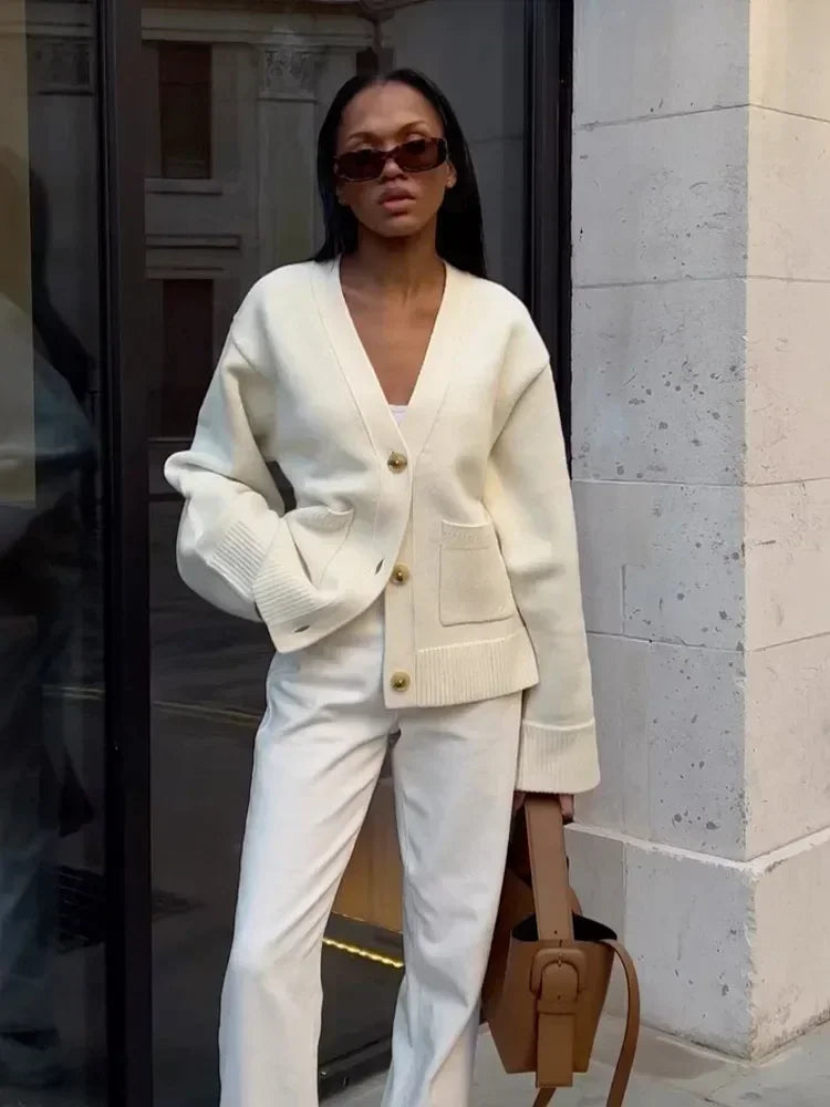 Zeffaro™ | CARDIGAN ÉLÉGANT AVEC ENCOLURE EN V