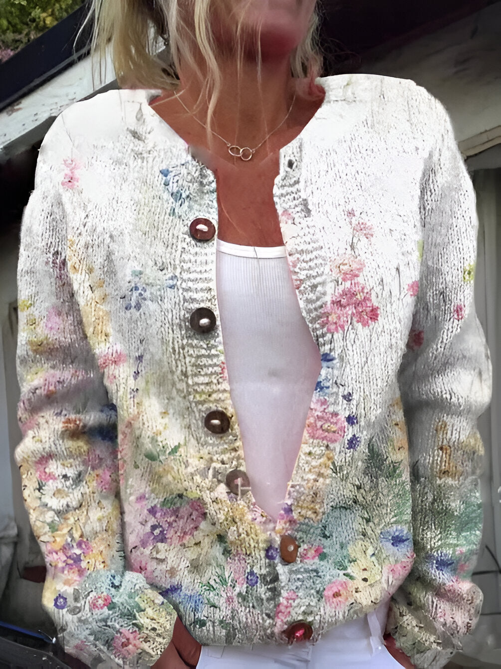 Zeffaro™ | Cardigan en Maille Florale de Luxe