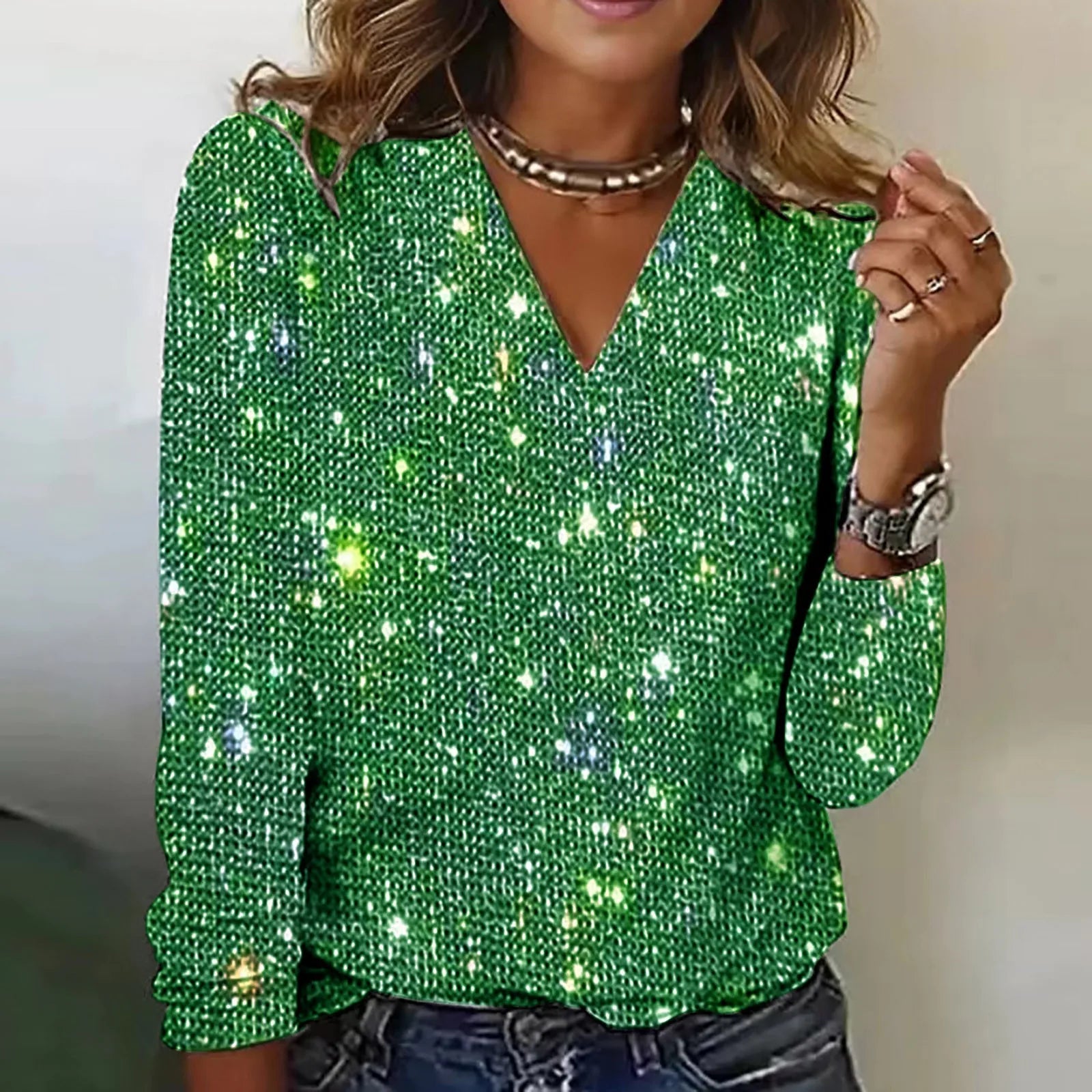 Zeffaro™ | Pull Col V À Paillettes