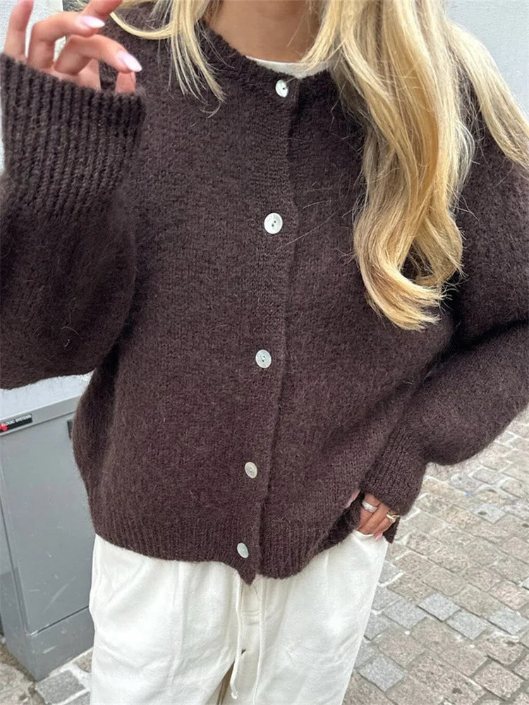 Zeffaro™ | Cardigan Fuzzy en Maille avec Boutons