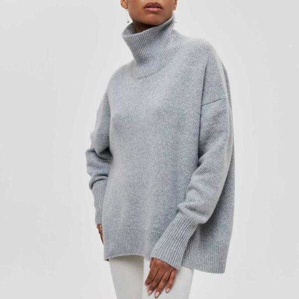 Zeffaro™ | Pull Amélie Col Roulé Oversize En Coton