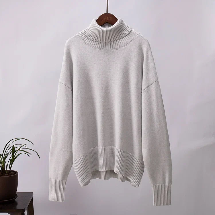 Zeffaro™ | Pull Amélie Col Roulé Oversize En Coton