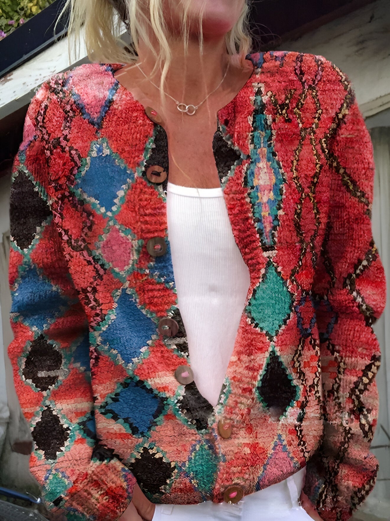 Zeffaro™ | Cardigan en Maille Florale de Luxe